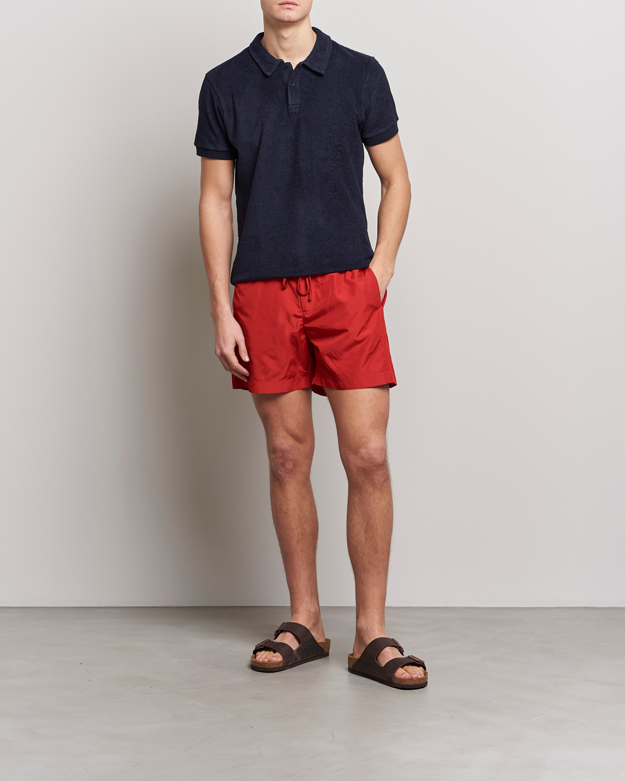 Homme | Maillots De Bain | Orlebar Brown | Bulldog Drawcord Solid Swimshorts Vermillion