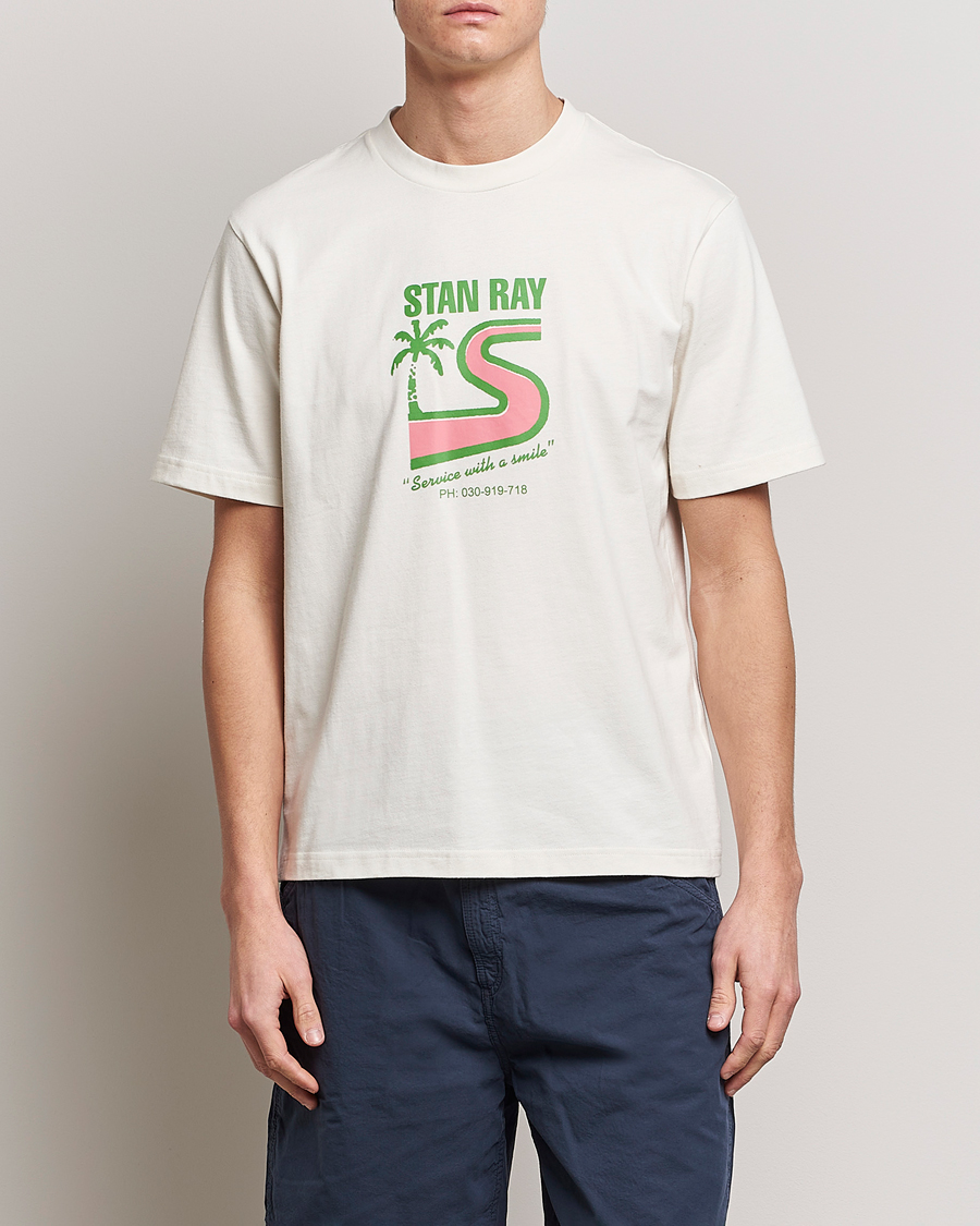 Homme | T-shirts | Stan Ray | Printed Crew Neck T-Shirt Natural