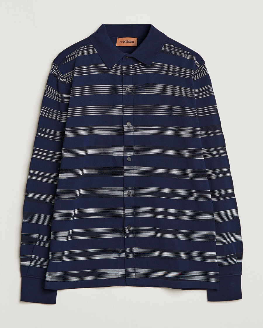 Homme | Chemises | Missoni | Space Dye Knitted Shirt Black/Navy
