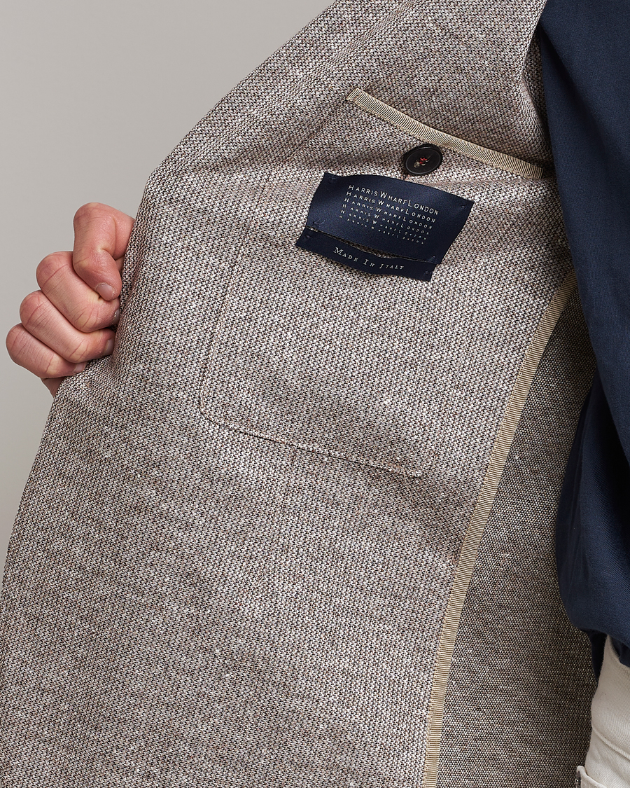 Homme | Blazers | Harris Wharf London | Linen Blend Blazer Tobacco