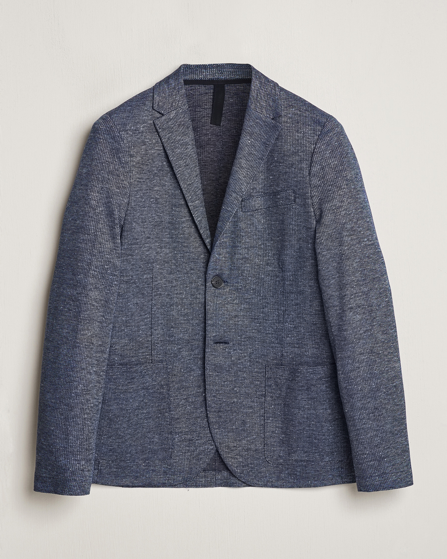 Homme | Blazers | Harris Wharf London | Linen Blend Blazer Denim