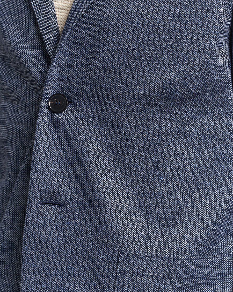 Homme | Blazers | Harris Wharf London | Linen Blend Blazer Denim