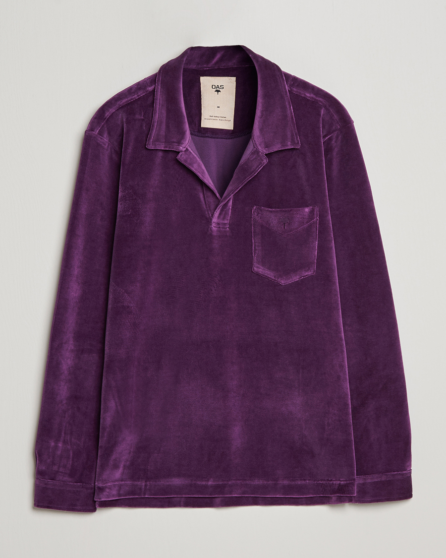 Homme | Chemises | OAS | Long Sleeve Velour Shirt Purple