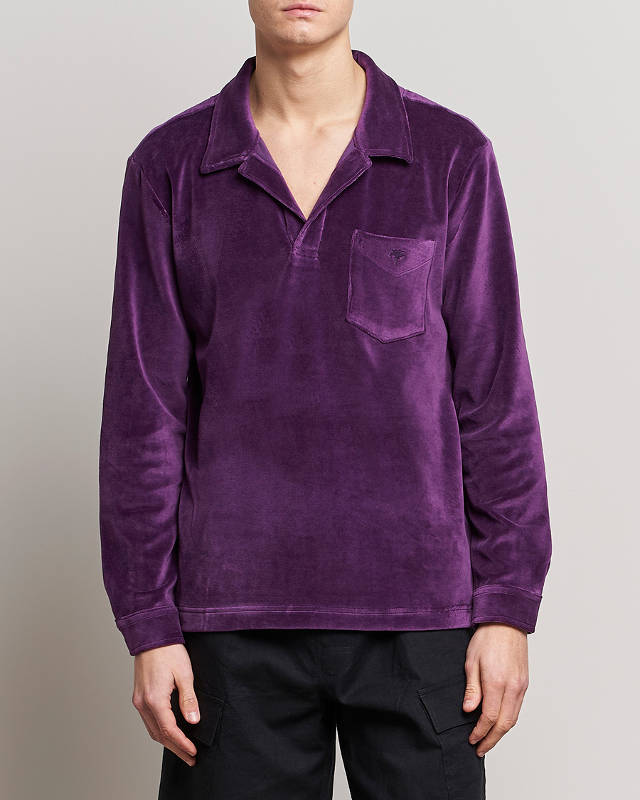 Homme | Chemises | OAS | Long Sleeve Velour Shirt Purple