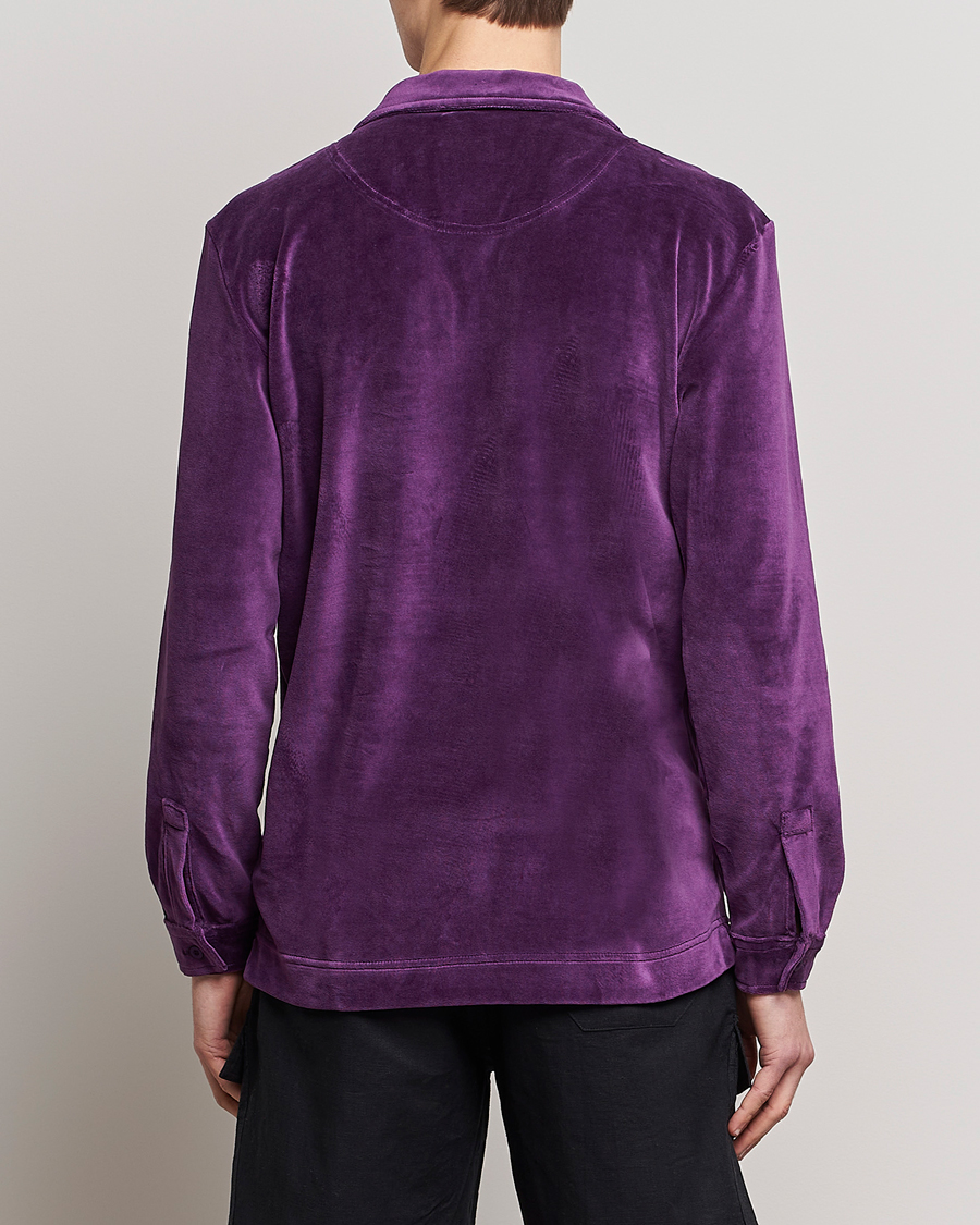 Homme | Chemises | OAS | Long Sleeve Velour Shirt Purple