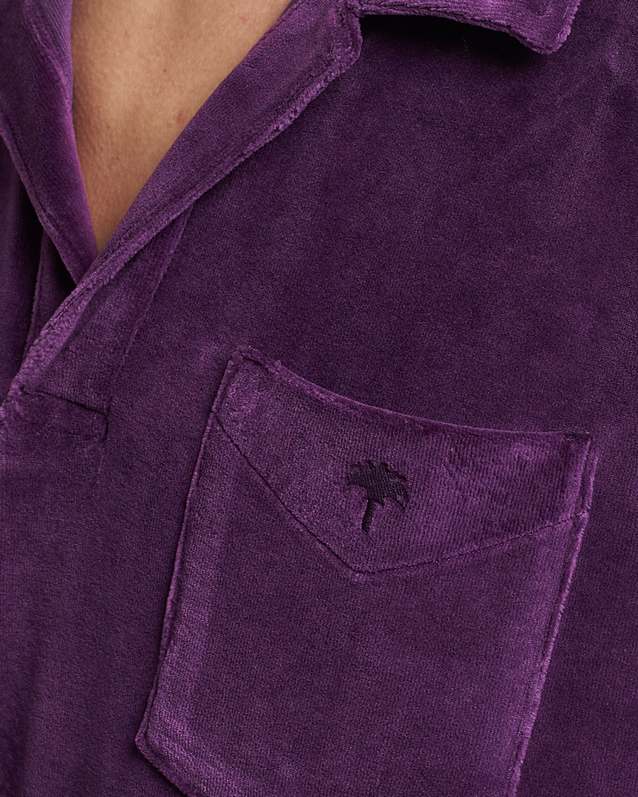 Homme | Chemises | OAS | Long Sleeve Velour Shirt Purple