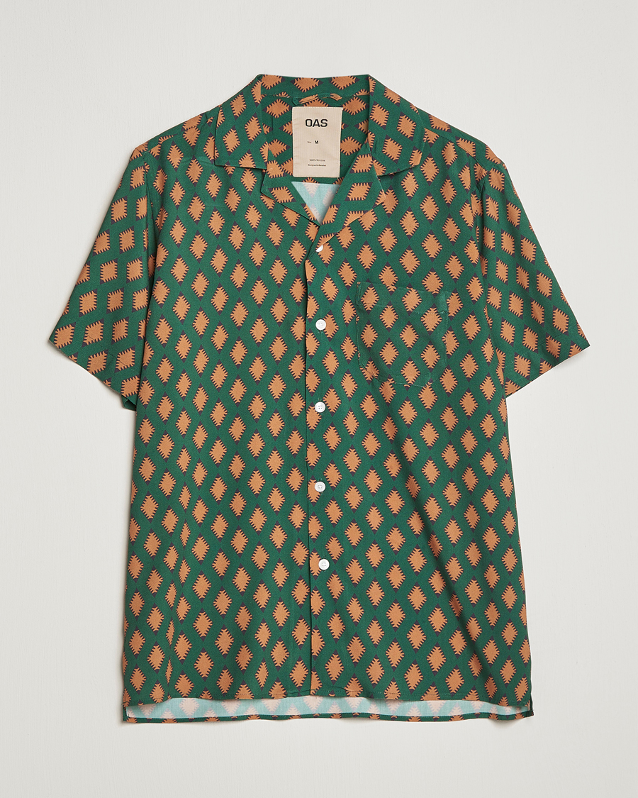 Heren | Overhemden | OAS | Viscose Resort Short Sleeve Shirt Smokin Rustic