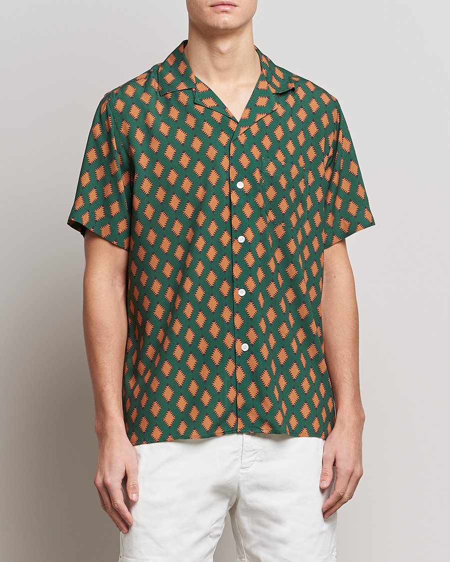 Heren | Overhemden | OAS | Viscose Resort Short Sleeve Shirt Smokin Rustic