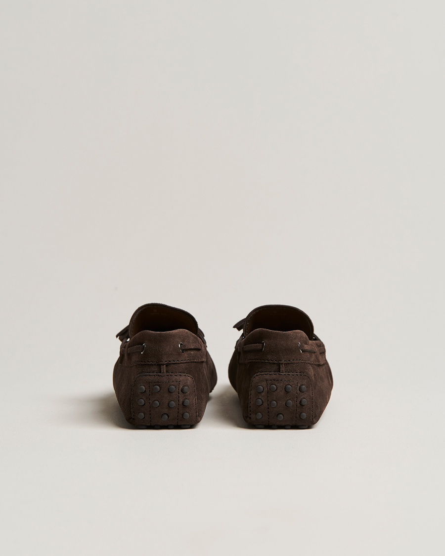 Homme | Tod's Laccetto Gommino Carshoe Dark Brown Suede | Tod's | Laccetto Gommino Carshoe Dark Brown Suede