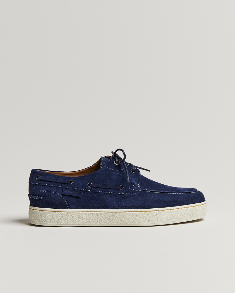 Homme | John Lobb Pier Boatshoe Sneakers Navy Suede | John Lobb | Pier Boatshoe Sneakers Navy Suede
