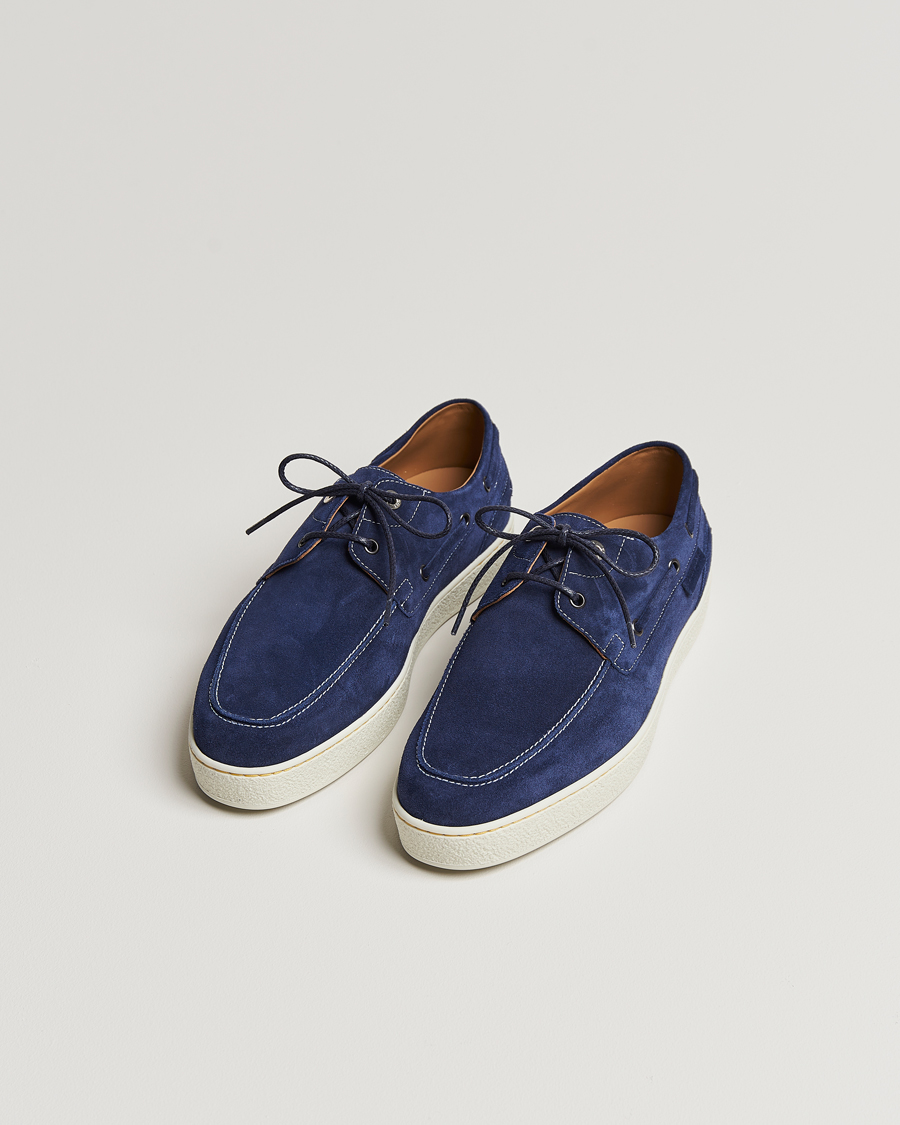 Homme | John Lobb Pier Boatshoe Sneakers Navy Suede | John Lobb | Pier Boatshoe Sneakers Navy Suede