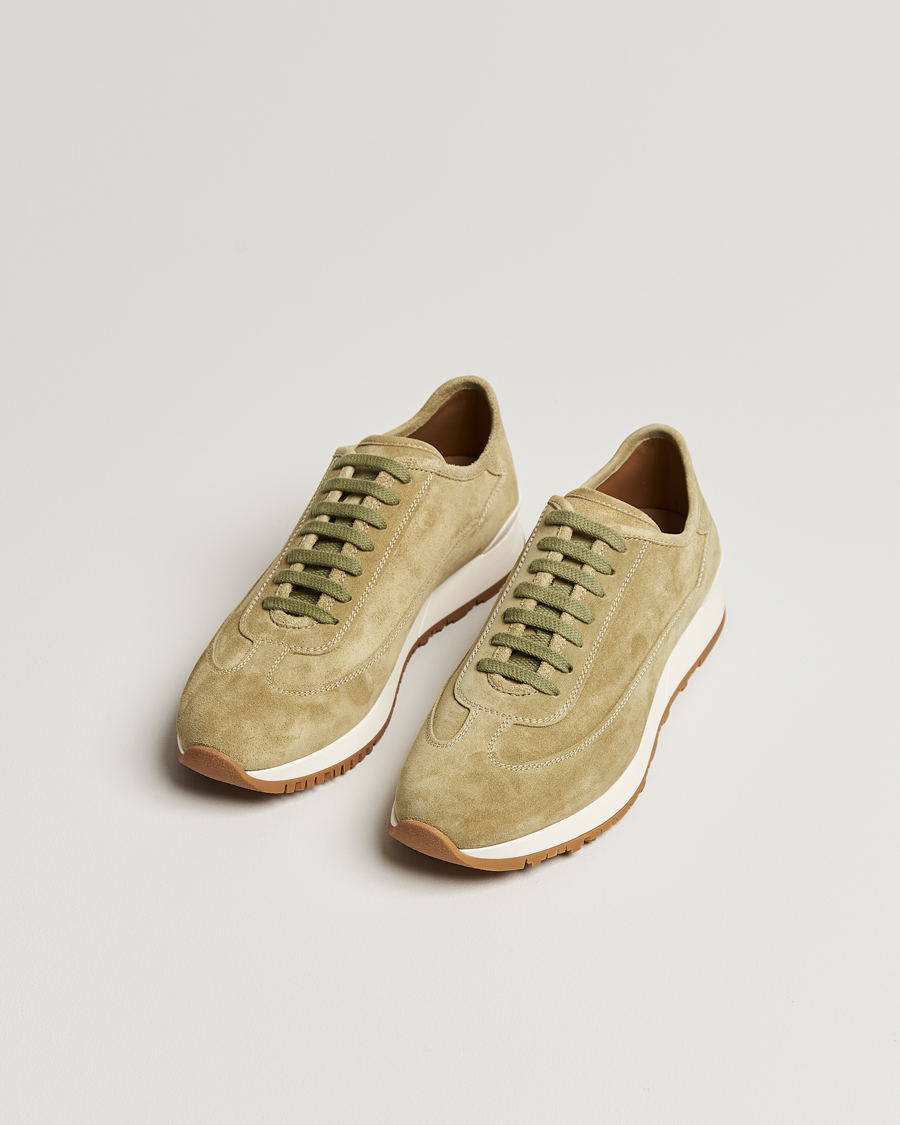 Homme | John Lobb Hurlingham Running Sneakers Moss Suede | John Lobb | Hurlingham Running Sneakers Moss Suede