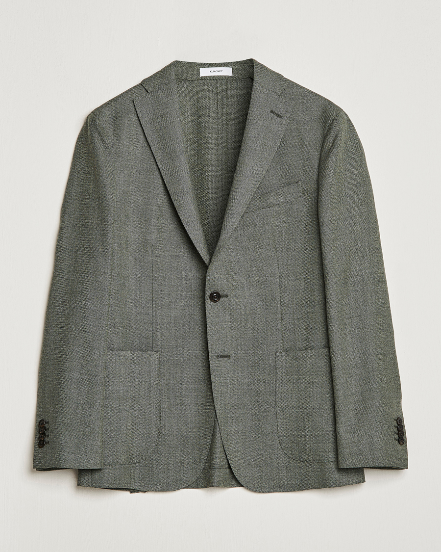 Homme | Blazers | Boglioli | K Jacket Wool Hopsack Blazer Sage Green