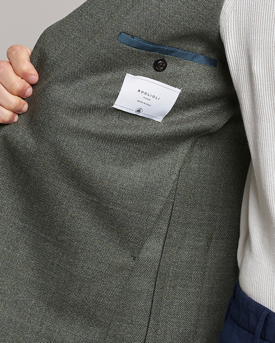 Homme | Blazers | Boglioli | K Jacket Wool Hopsack Blazer Sage Green