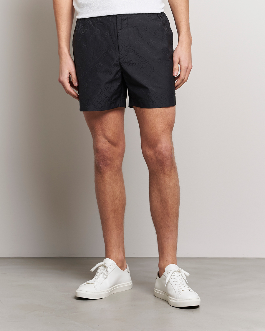 Homme | Maillots De Bain | Calvin Klein | Tailored Monogram Swimshorts Black