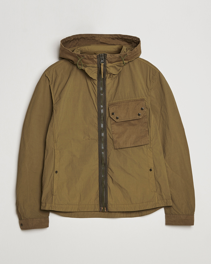 Heren | Jassen | Ten c | Garment Dyed Nylon Hooded Jacket Olive