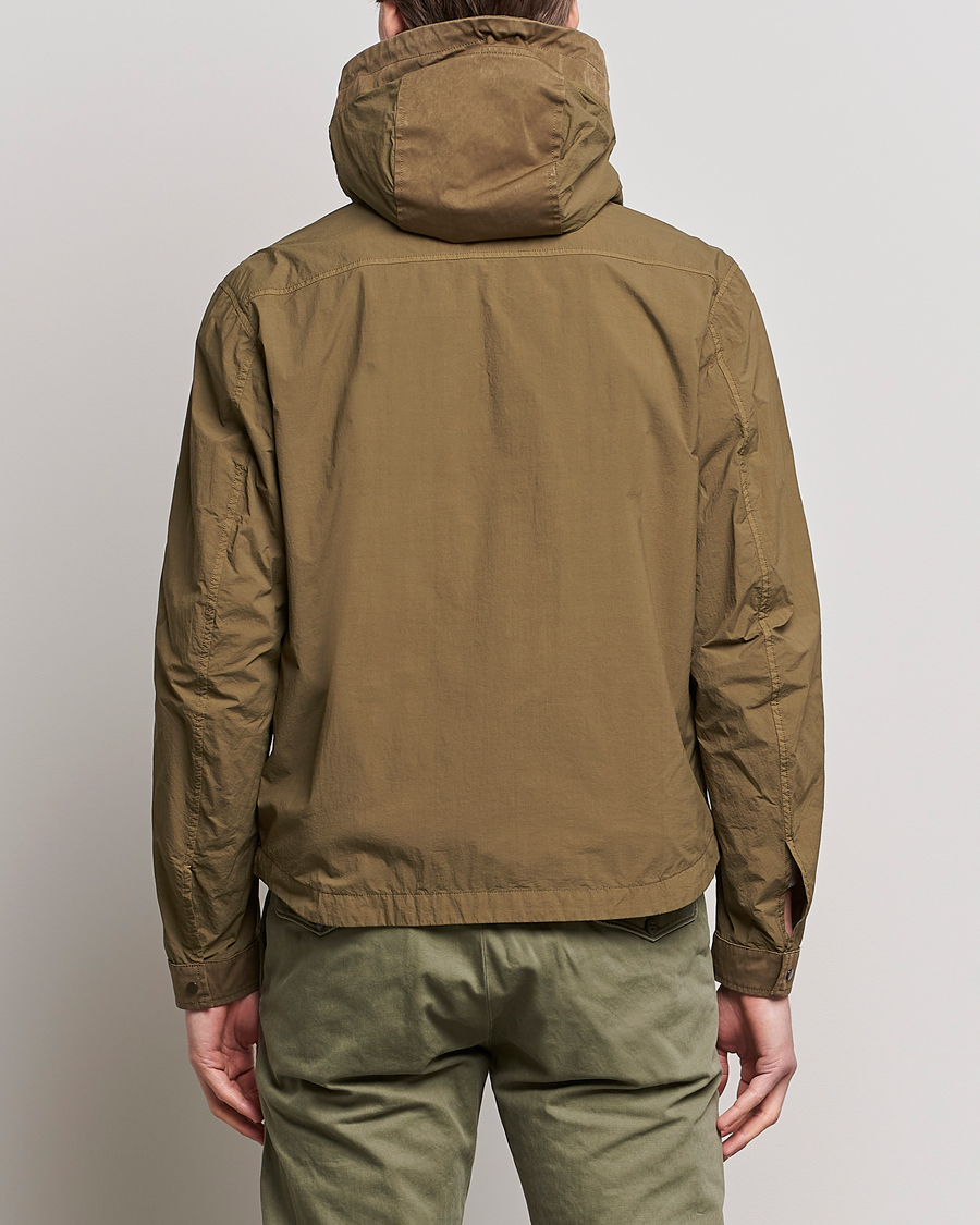 Heren | Jassen | Ten c | Garment Dyed Nylon Hooded Jacket Olive