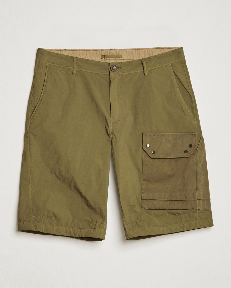 Homme | Shorts | Ten c | Garment Dyed Nylon Cargo Shorts Olive
