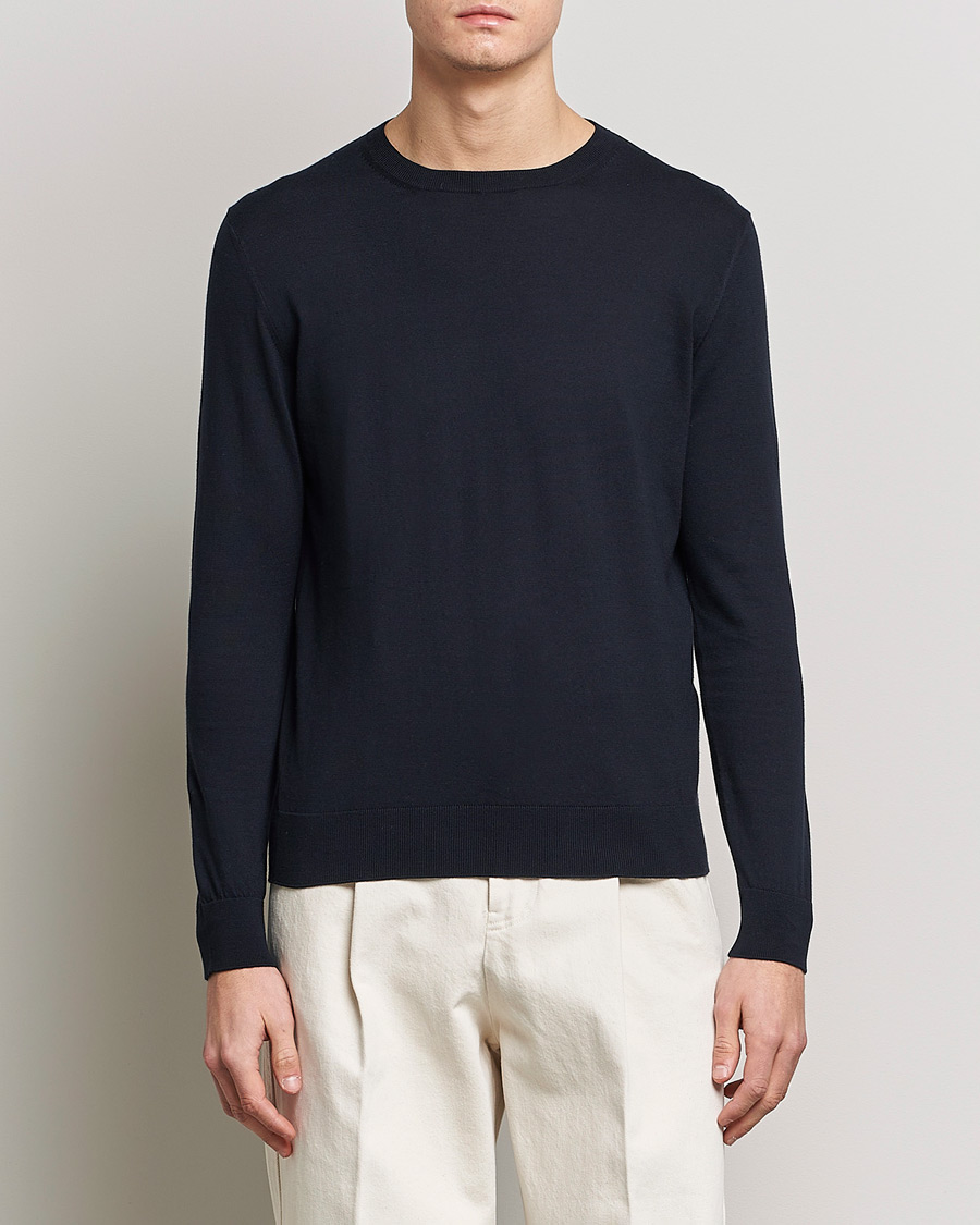 Homme | Pulls Et Tricots | Zegna | Premium Cotton Crew Neck Sweater Navy