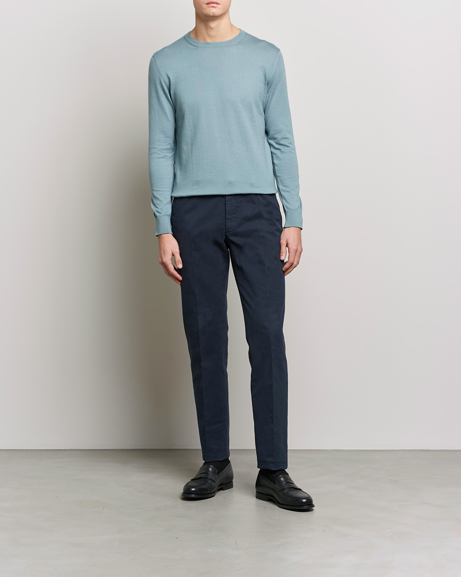 Homme | Pulls Et Tricots | Zegna | Premium Cotton Crew Neck Sweater Teal