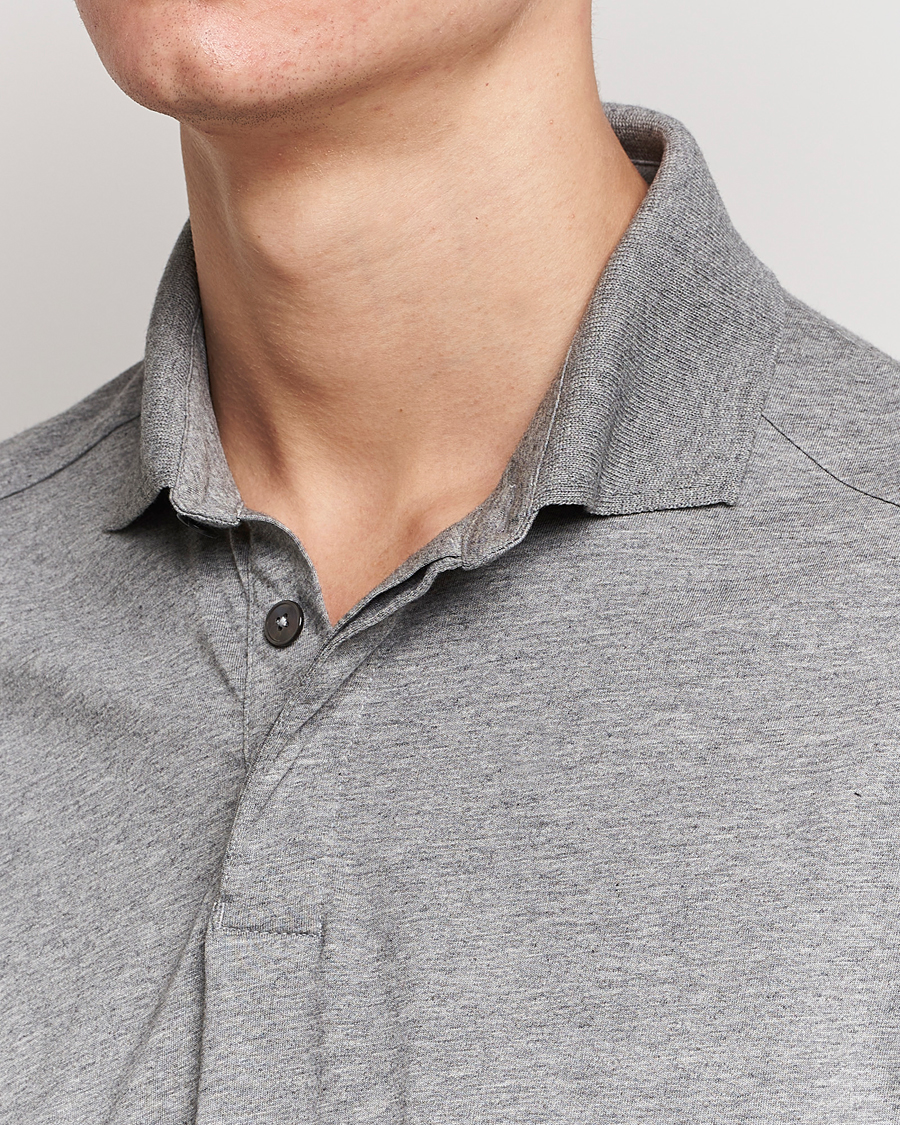 Homme | Polos | Zegna | Cotton Jersey Polo Grey Melange