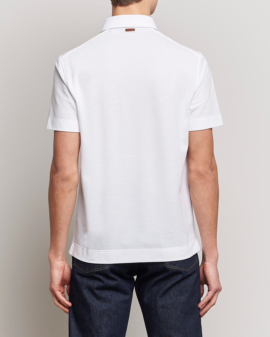 Homme | Polos | Zegna | Short Sleeve Pocket Polo White