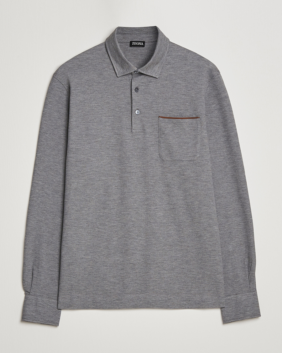 Homme | Pulls Et Tricots | Zegna | Long Sleeve Pocket Polo Heather Grey