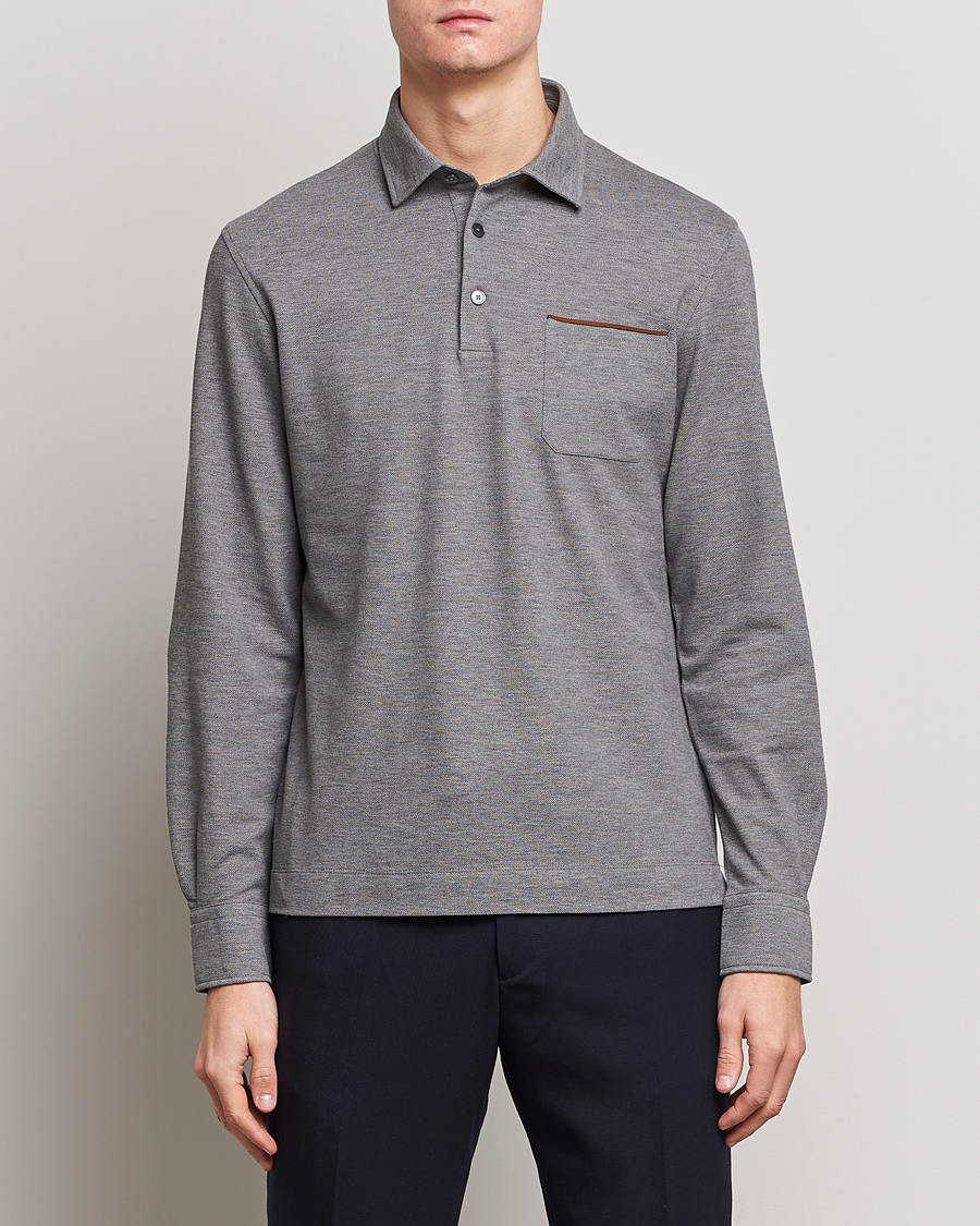 Homme | Pulls Et Tricots | Zegna | Long Sleeve Pocket Polo Heather Grey