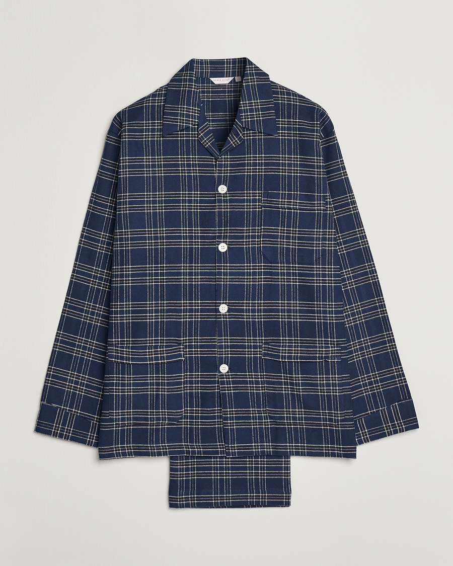 Homme | Peignoirs Et Pyjamas | Derek Rose | Checked Cotton Pyjama Set Navy