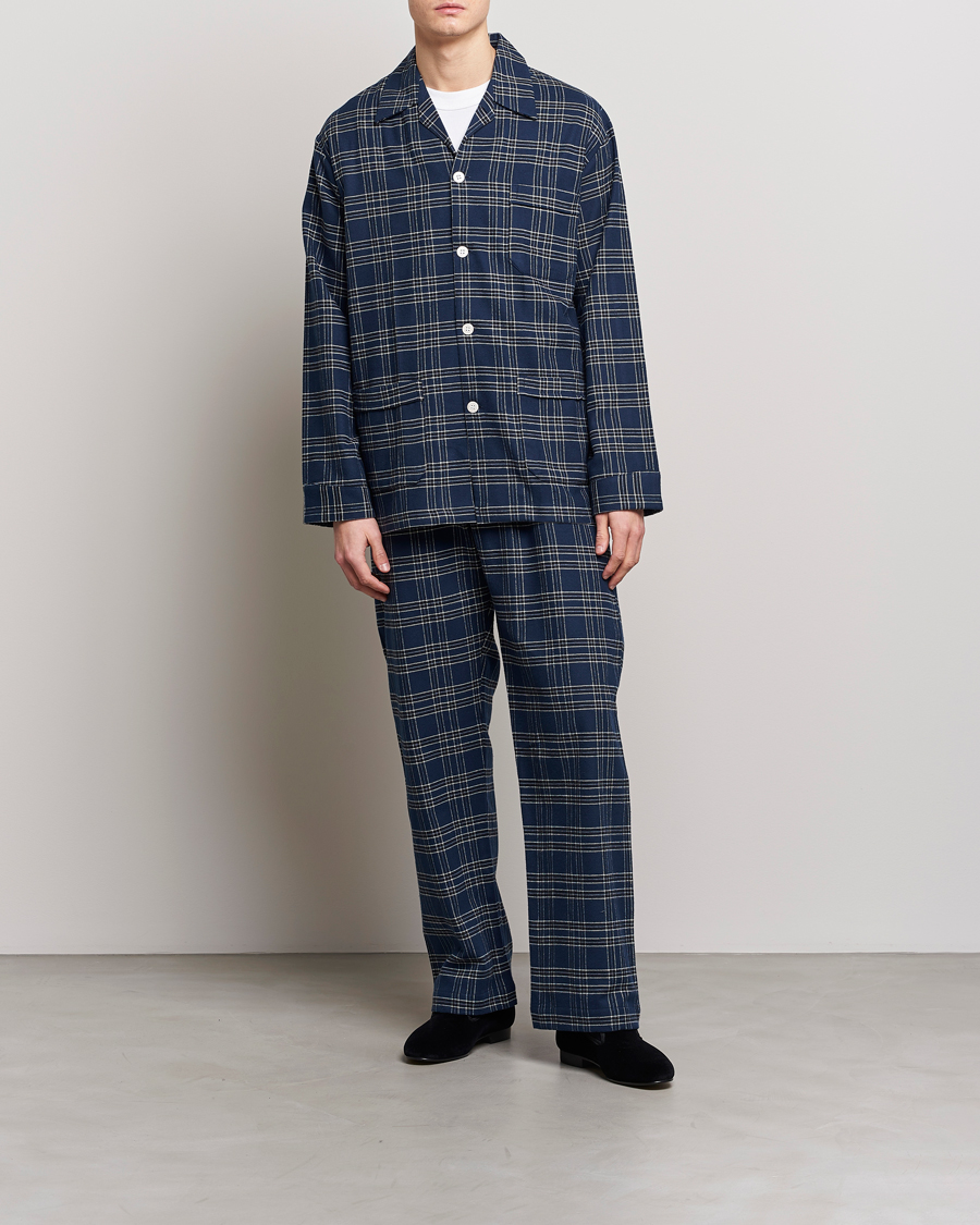 Homme | Peignoirs Et Pyjamas | Derek Rose | Checked Cotton Pyjama Set Navy