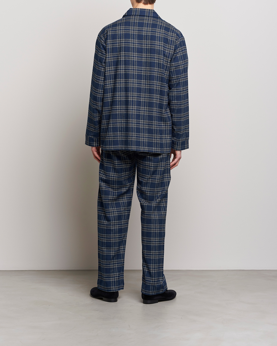 Homme | Peignoirs Et Pyjamas | Derek Rose | Checked Cotton Pyjama Set Navy