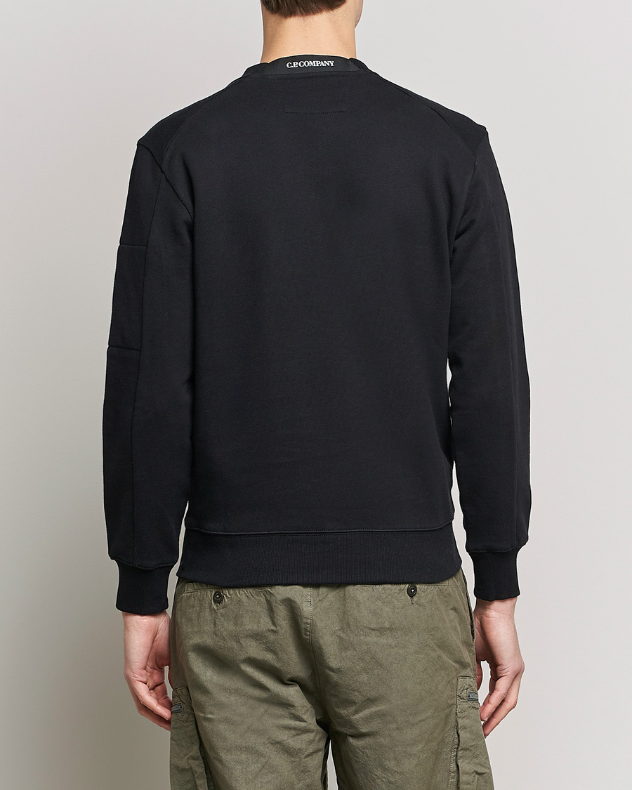 Homme | Pulls Et Tricots | C.P. Company | Diagonal Raised Fleece Lens Sweatshirt Black
