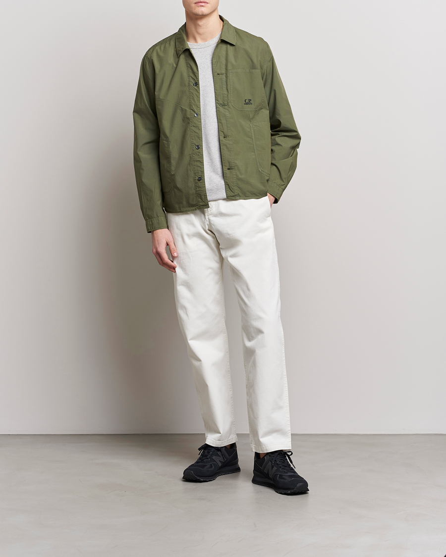 Homme | Chemises | C.P. Company | Popline Garment Dyed Overshirt Green