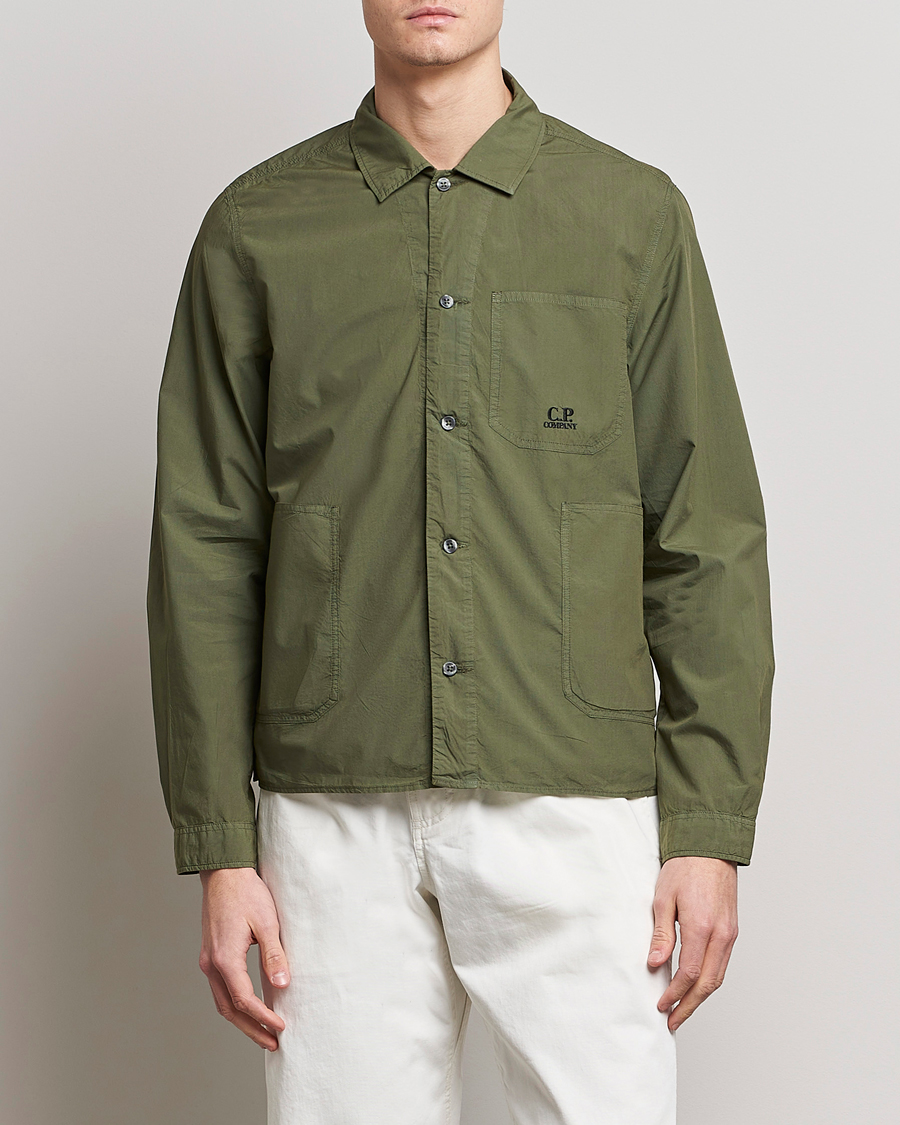 Homme | Chemises | C.P. Company | Popline Garment Dyed Overshirt Green