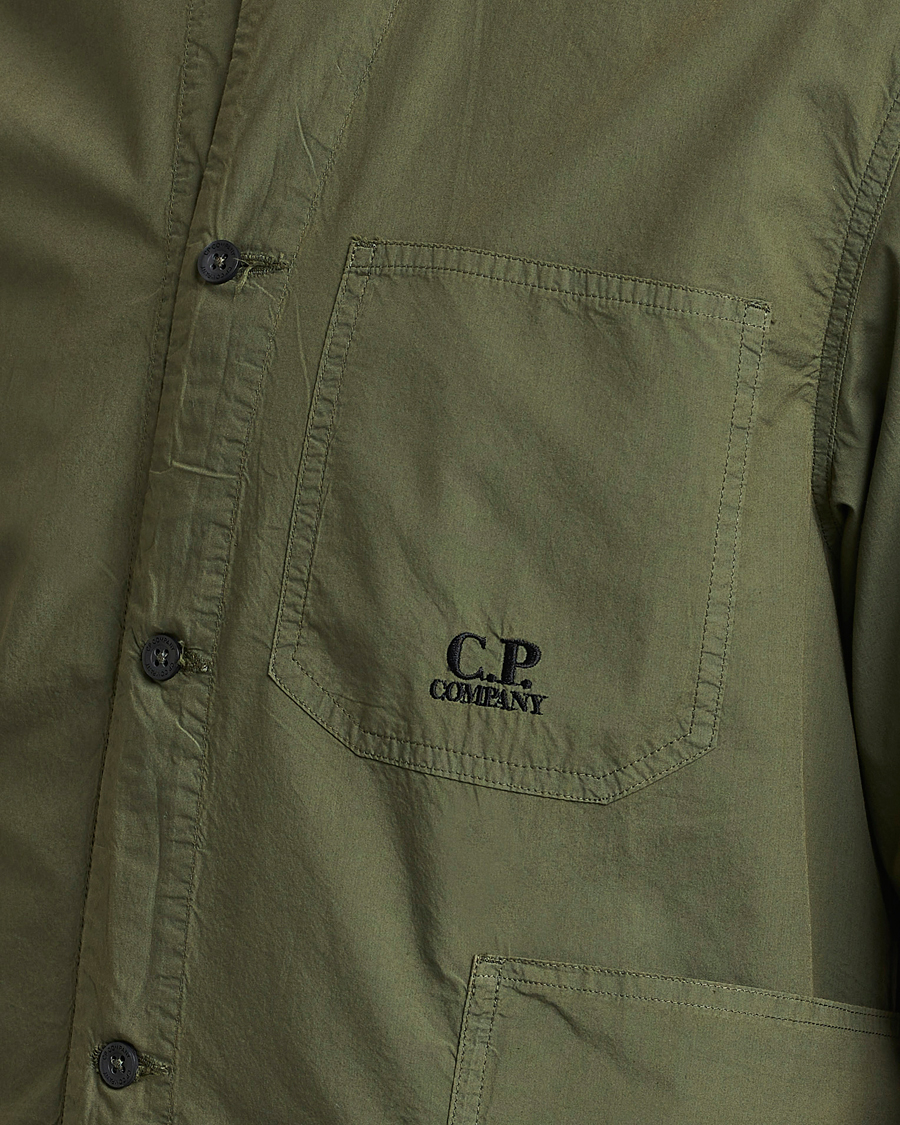 Homme | Chemises | C.P. Company | Popline Garment Dyed Overshirt Green