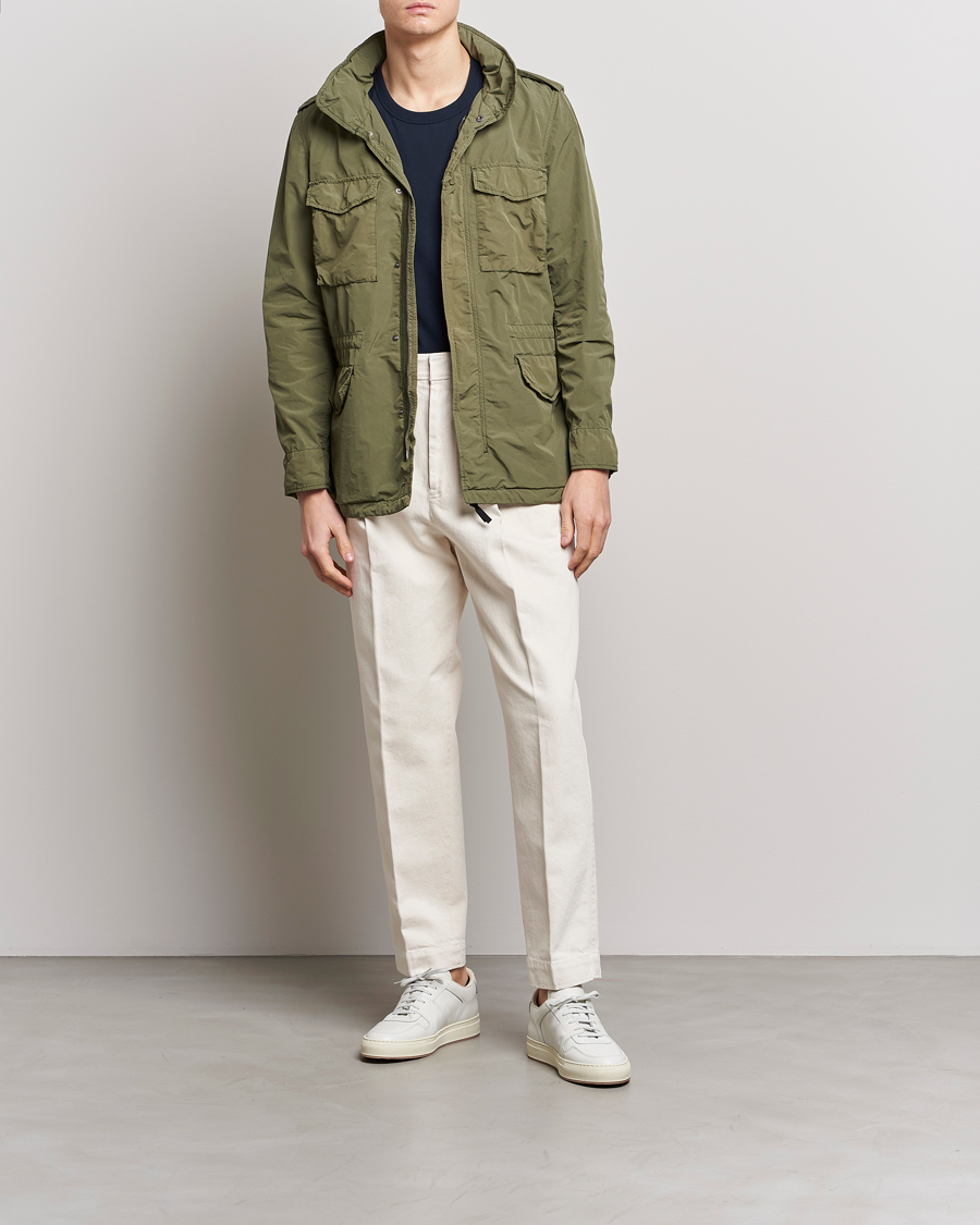 Homme | Manteaux Et Vestes | Aspesi | Giubotto Garment Dyed Field Jacket Army Green