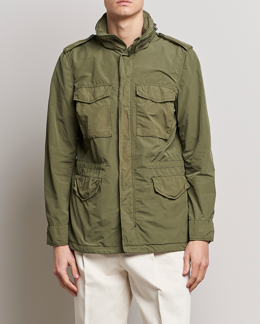 Homme | Manteaux Et Vestes | Aspesi | Giubotto Garment Dyed Field Jacket Army Green