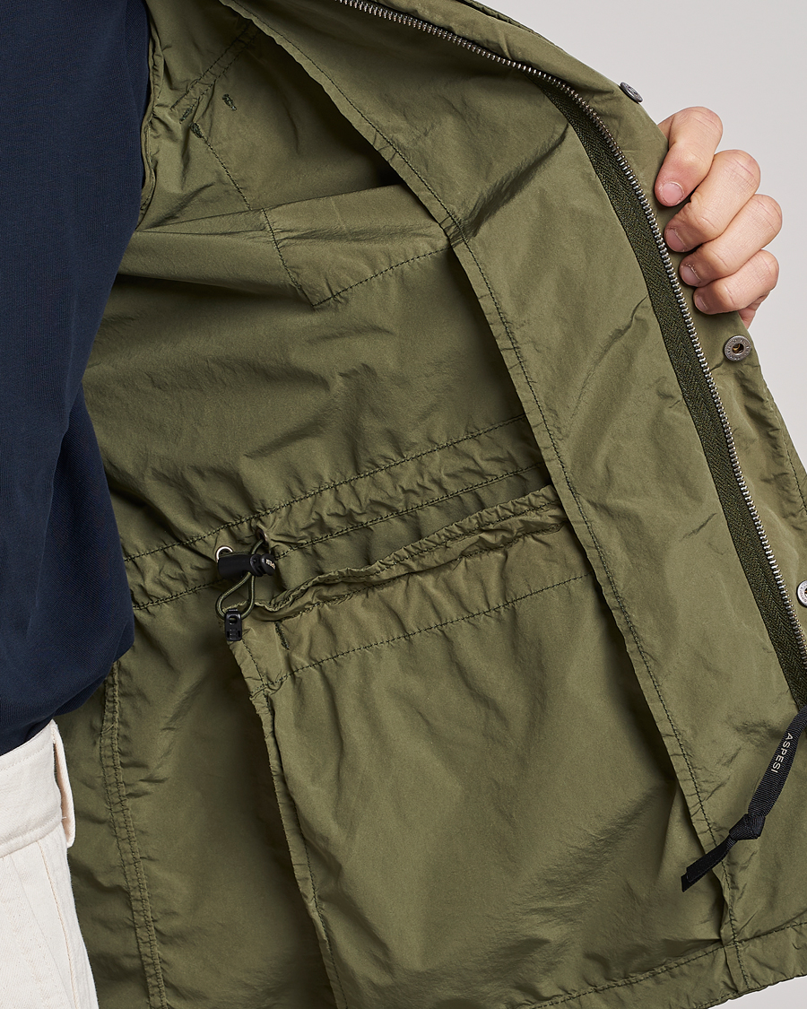 Homme | Manteaux Et Vestes | Aspesi | Giubotto Garment Dyed Field Jacket Army Green