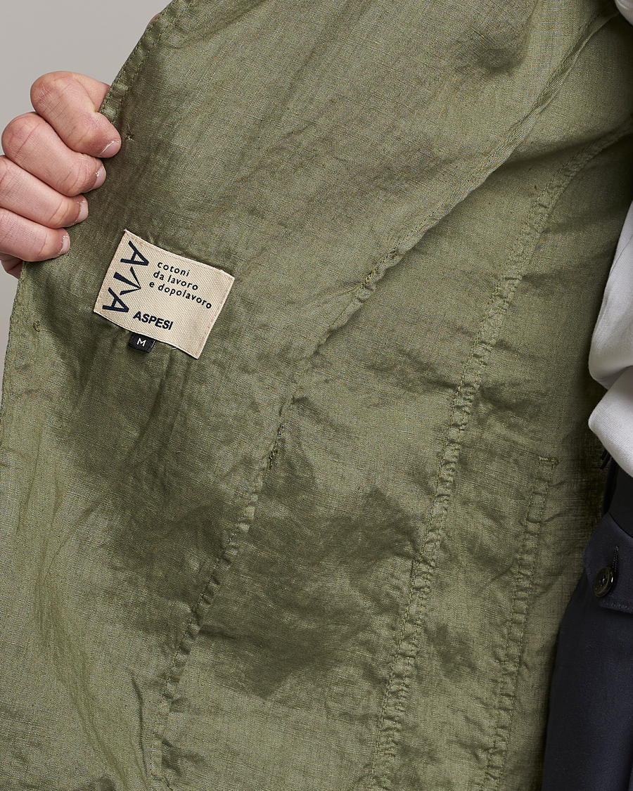 Homme | Blazers | Aspesi | Samuraki Linen Blazer Army Green