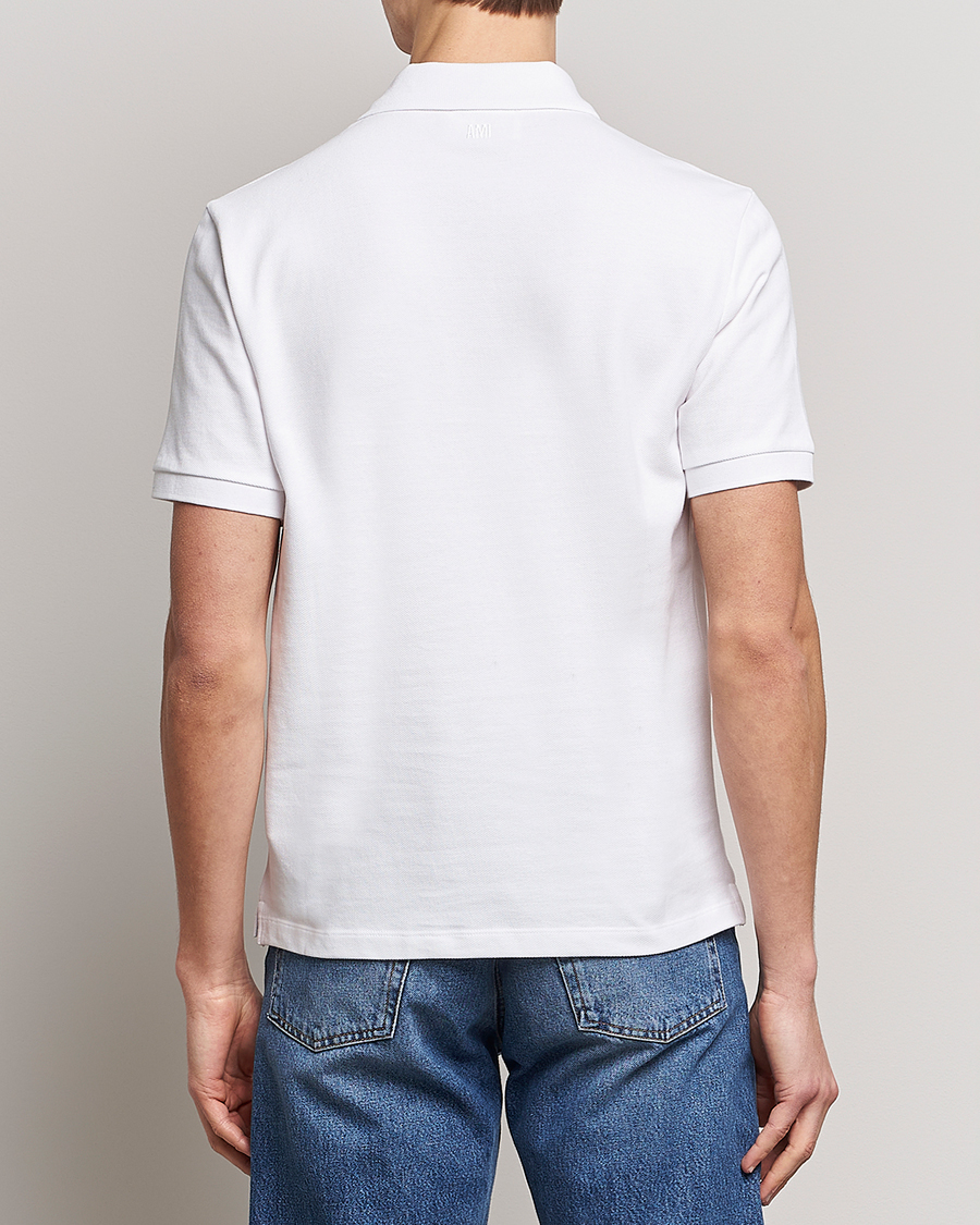 Homme | Polos | AMI | Heart Logo Piquet Polo White