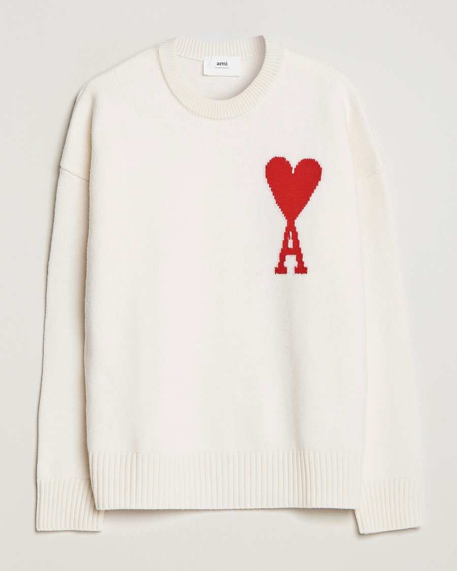Homme | Pulls Et Tricots | AMI | Big Heart Wool Sweater Off White