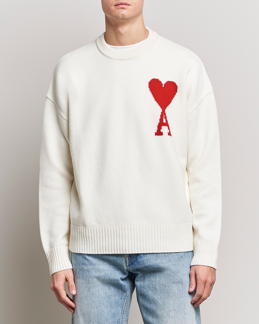Homme | Pulls Et Tricots | AMI | Big Heart Wool Sweater Off White