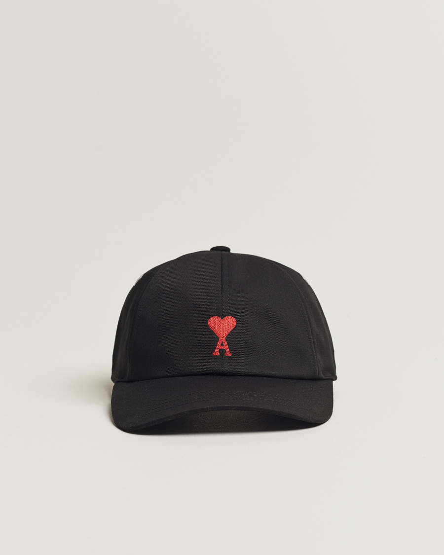 Homme | AMI Heart Logo Baseball Cap Black | AMI | Heart Logo Baseball Cap Black