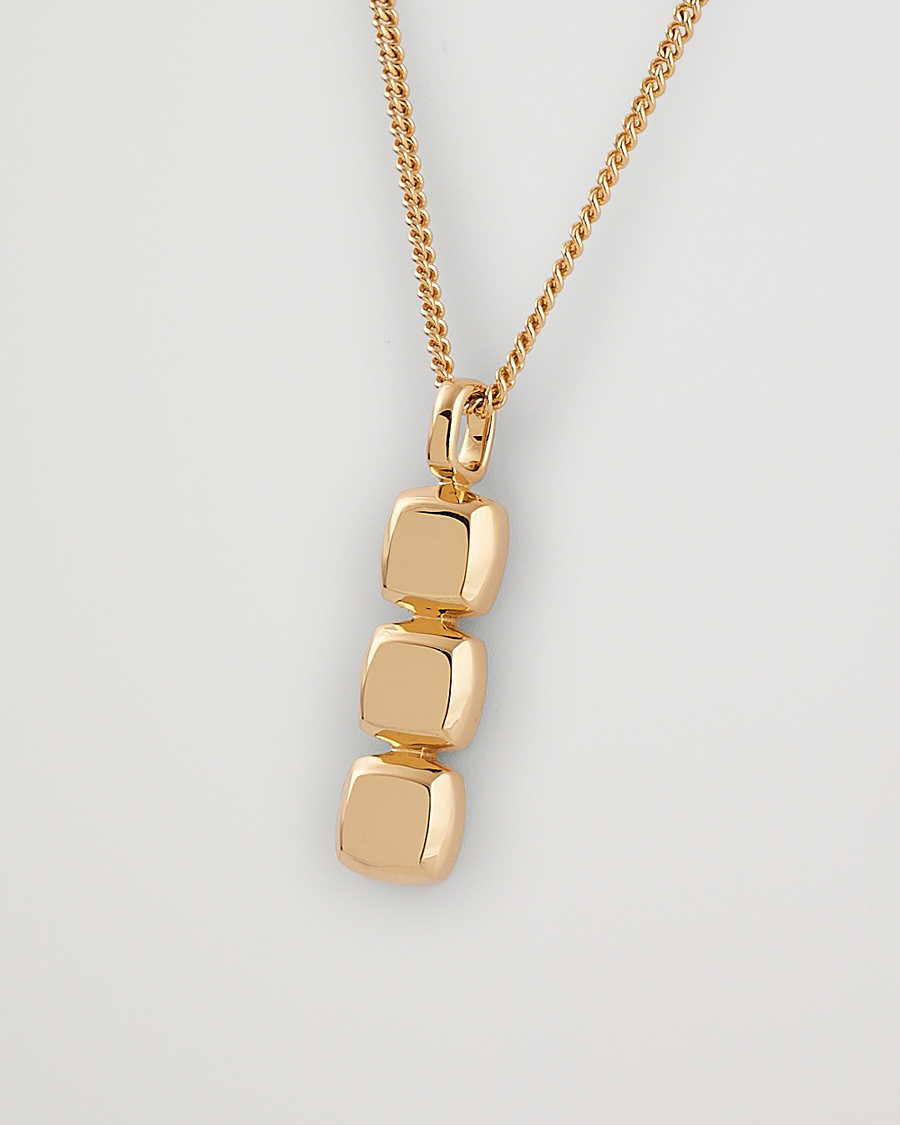 Heren | Tom Wood Mini Cushion Pendant Necklace Gold | Tom Wood | Mini Cushion Pendant Necklace Gold