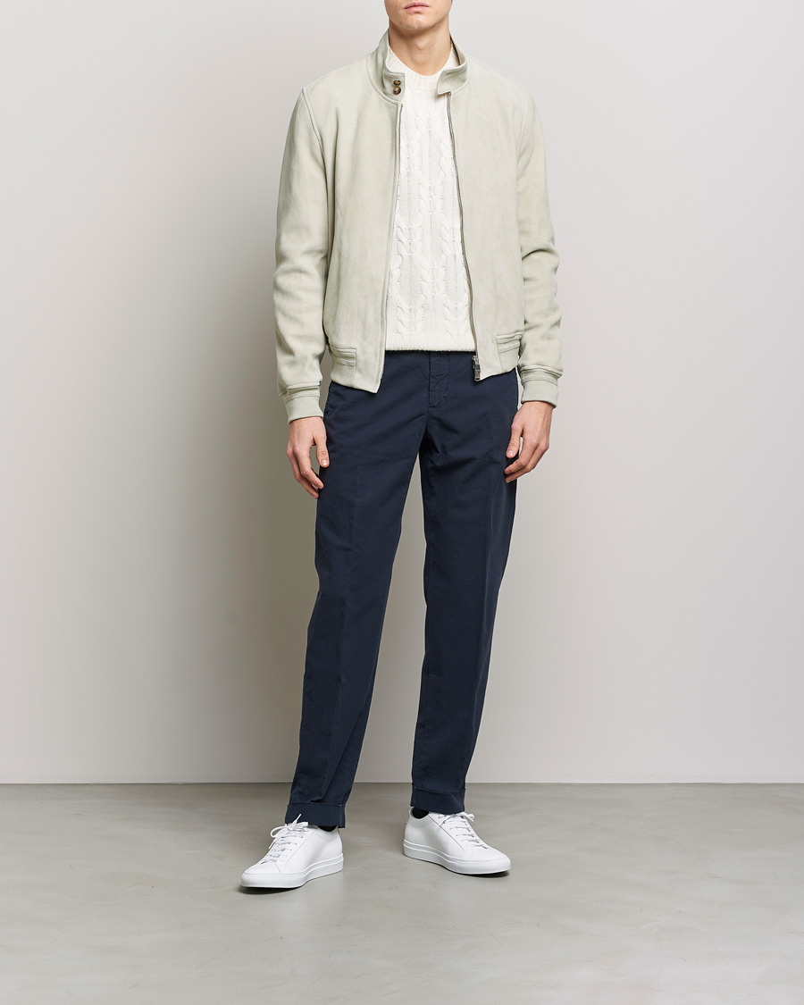 Homme | Manteaux Et Vestes | Valstar | Suede Zip Blouson Silver Grey