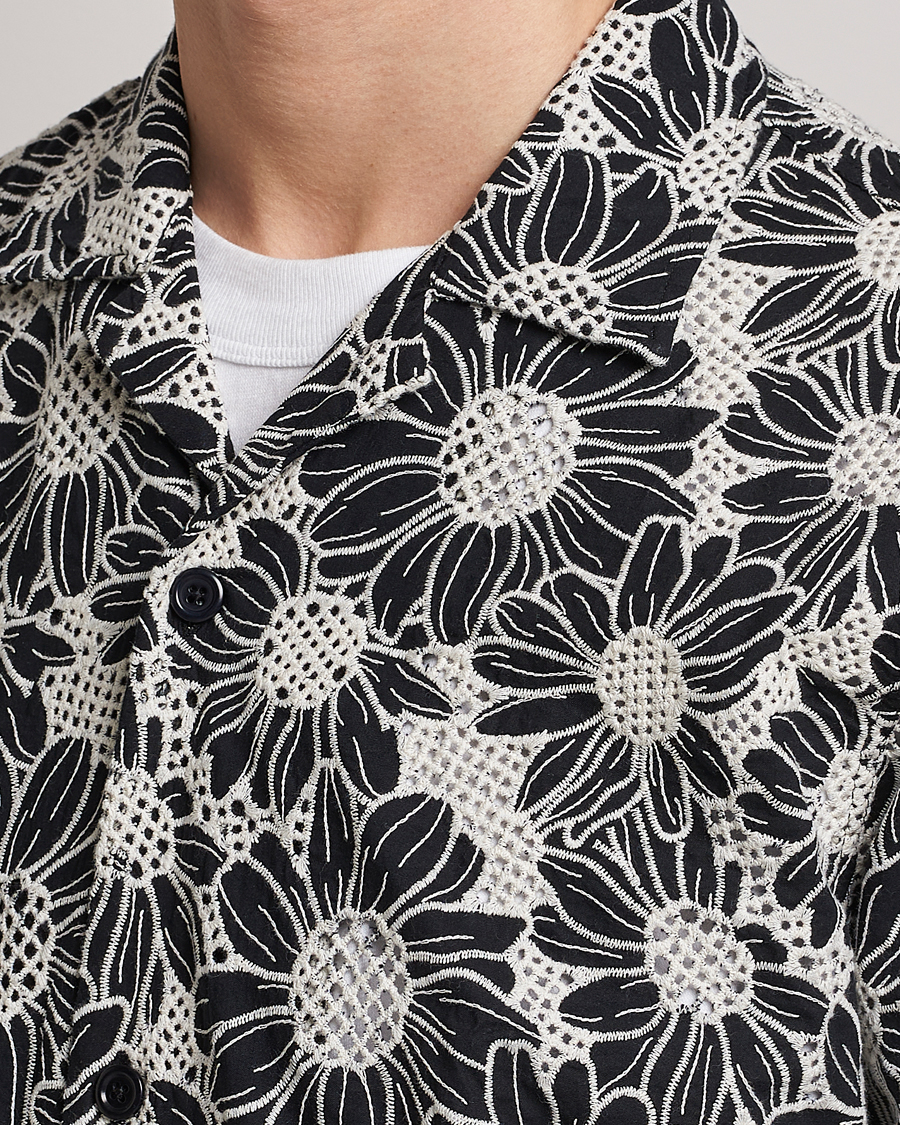 Heren | Overhemden | Sunflower | Cayo Floral Short Sleeve Shirt Black