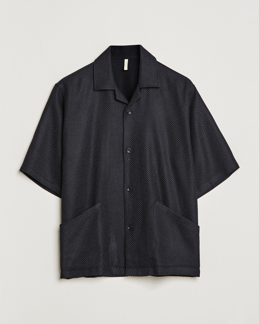 Heren | Overhemden | Sunflower | Coco Short Sleeve Cabana Shirt Black