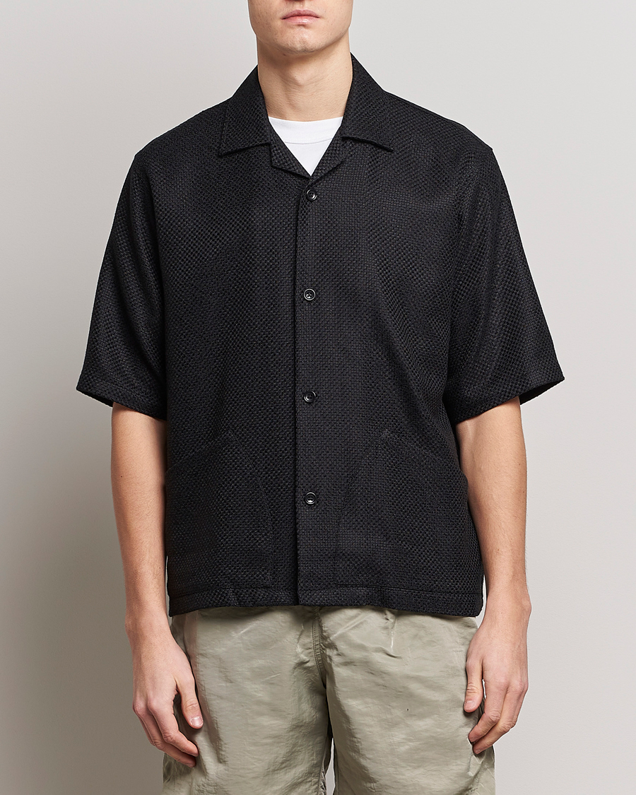 Heren | Overhemden | Sunflower | Coco Short Sleeve Cabana Shirt Black