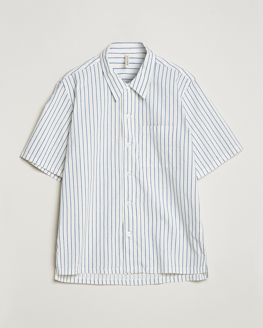 Homme | Chemises | Sunflower | Spacey Striped Camp Shirt Blue/White