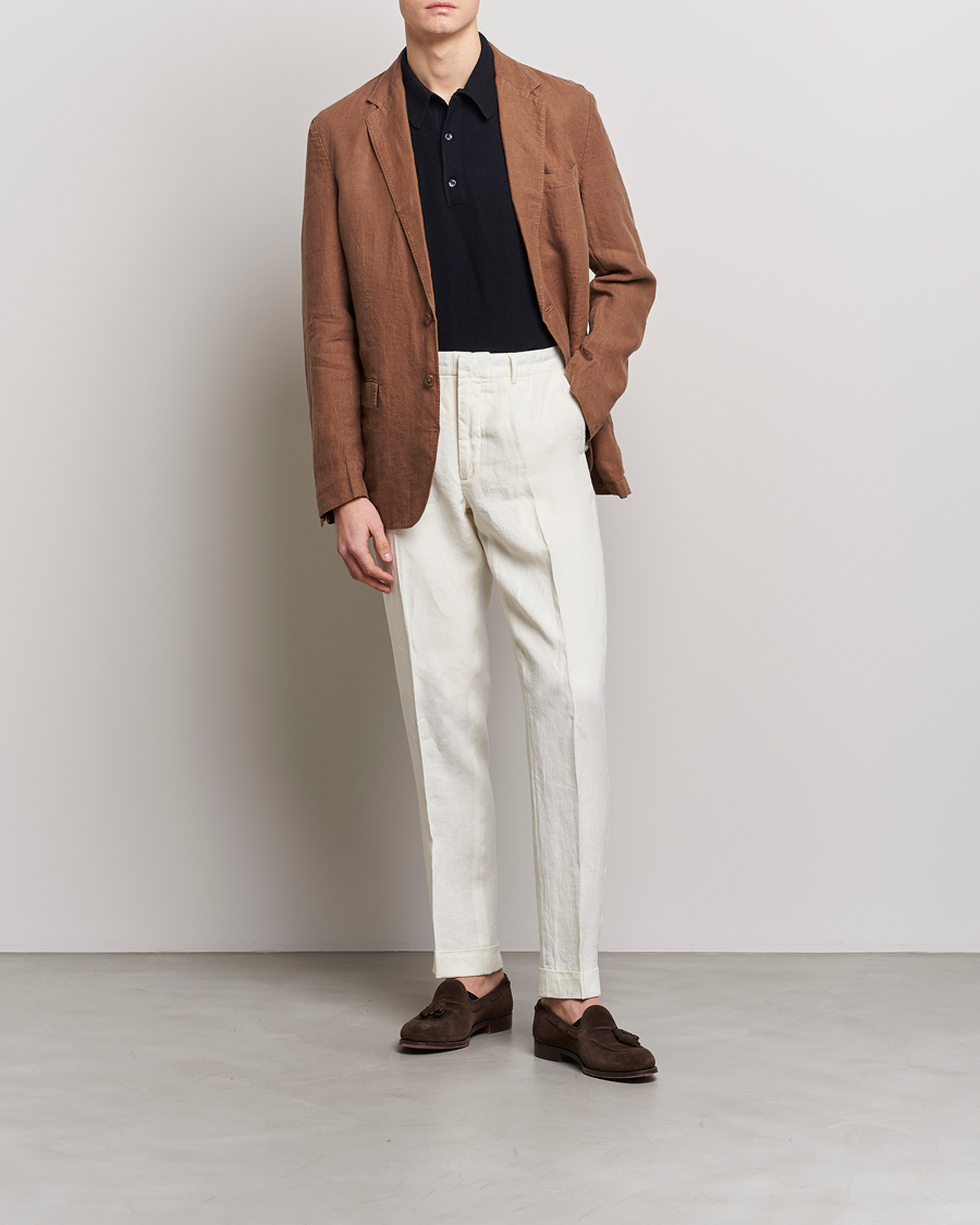 Homme | Pantalons | Polo Ralph Lauren | Linen Pleated Trousers Cream